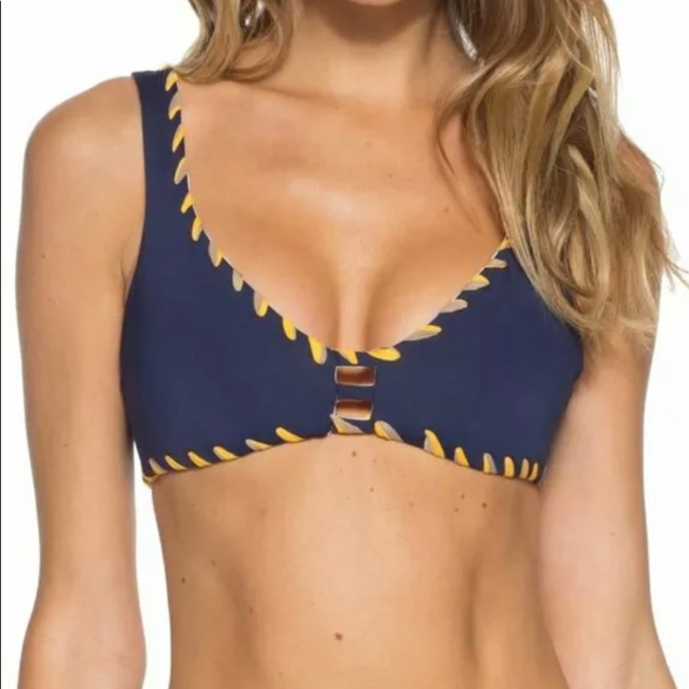NWT Becca 'Camille' Navy Reversible Bikini Top